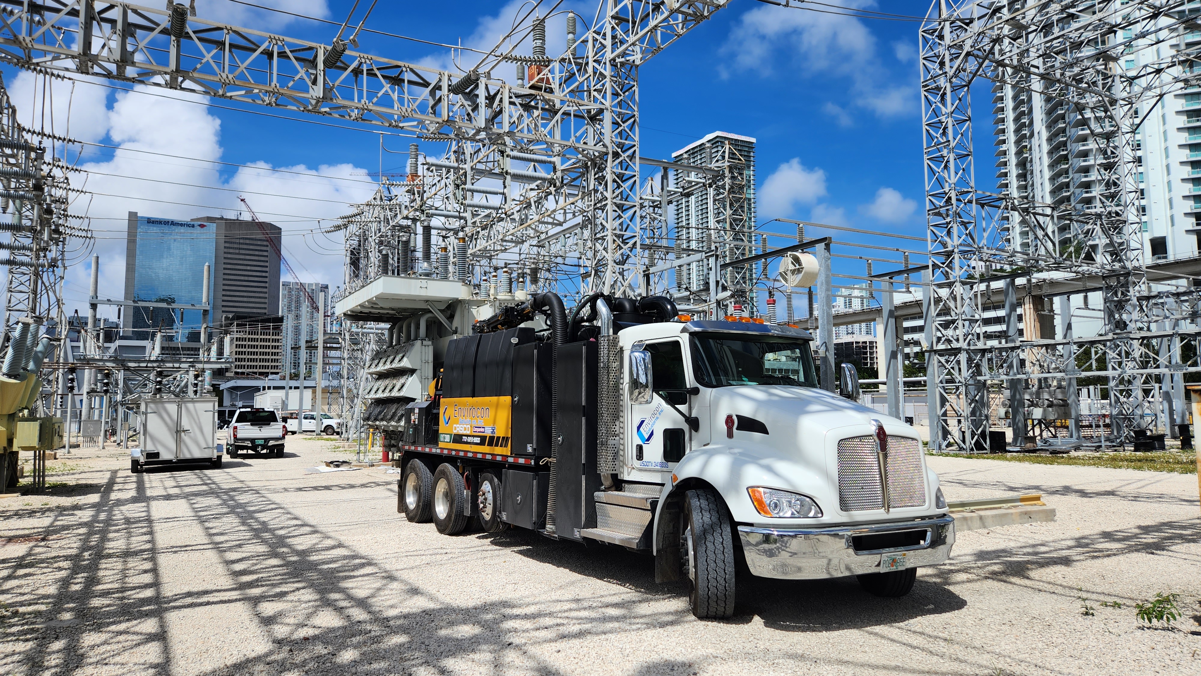 Envirocon vacuum truck on site at an electrical substation